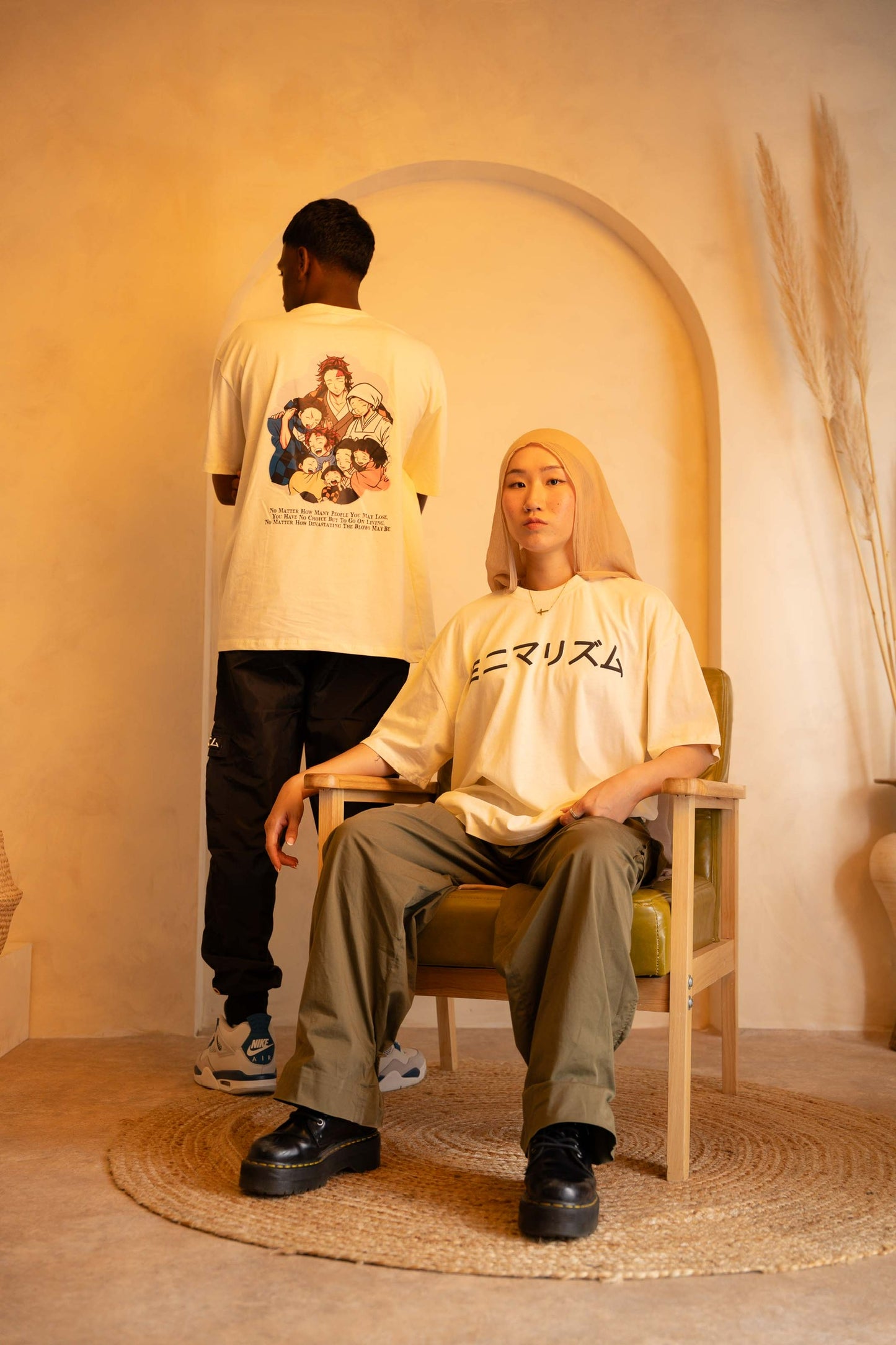 'PERSEVERANCE' Ecru Oversized Summer T Shirt