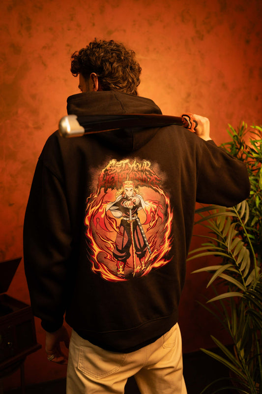 'BLAZE' Black Oversized Hoodie